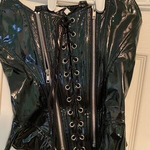 Black Vinyl Corset, Goth, halloween Costume, Festival